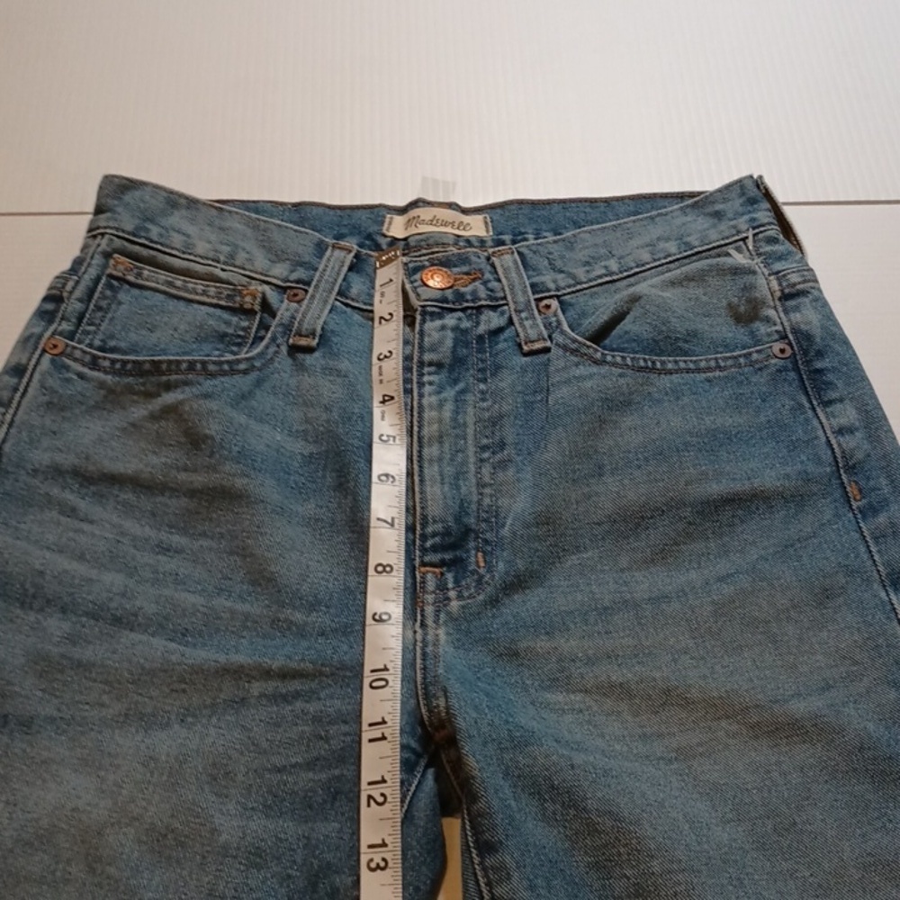 Madewell Two Tone Blue Retro Crop Bootcut Jeans A20 - Picture 5 of 8